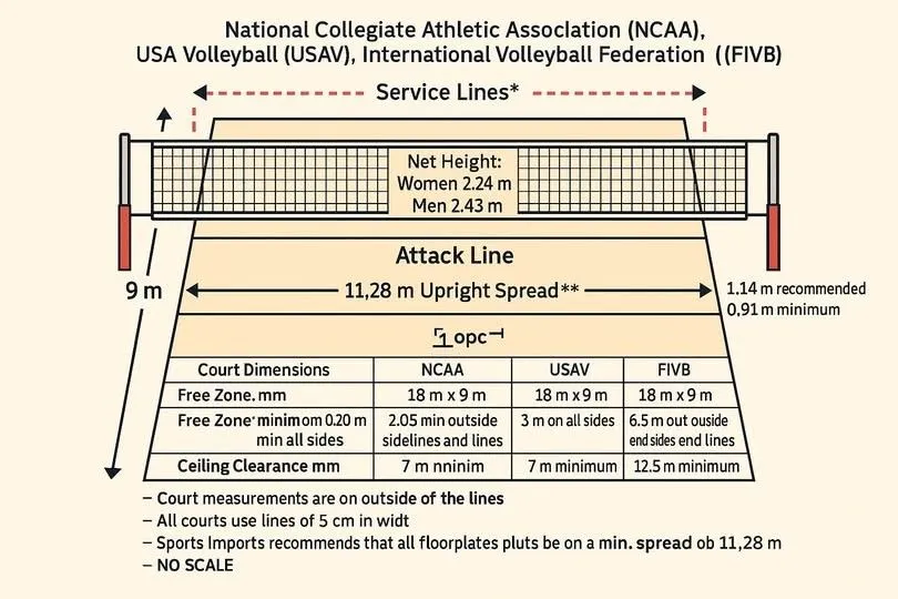 Women's Volleyball net height